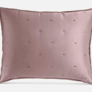 Martha Stewart Tufted Satin Standard Sham 20 x 26 Silky Mauve Set of 2 NEW